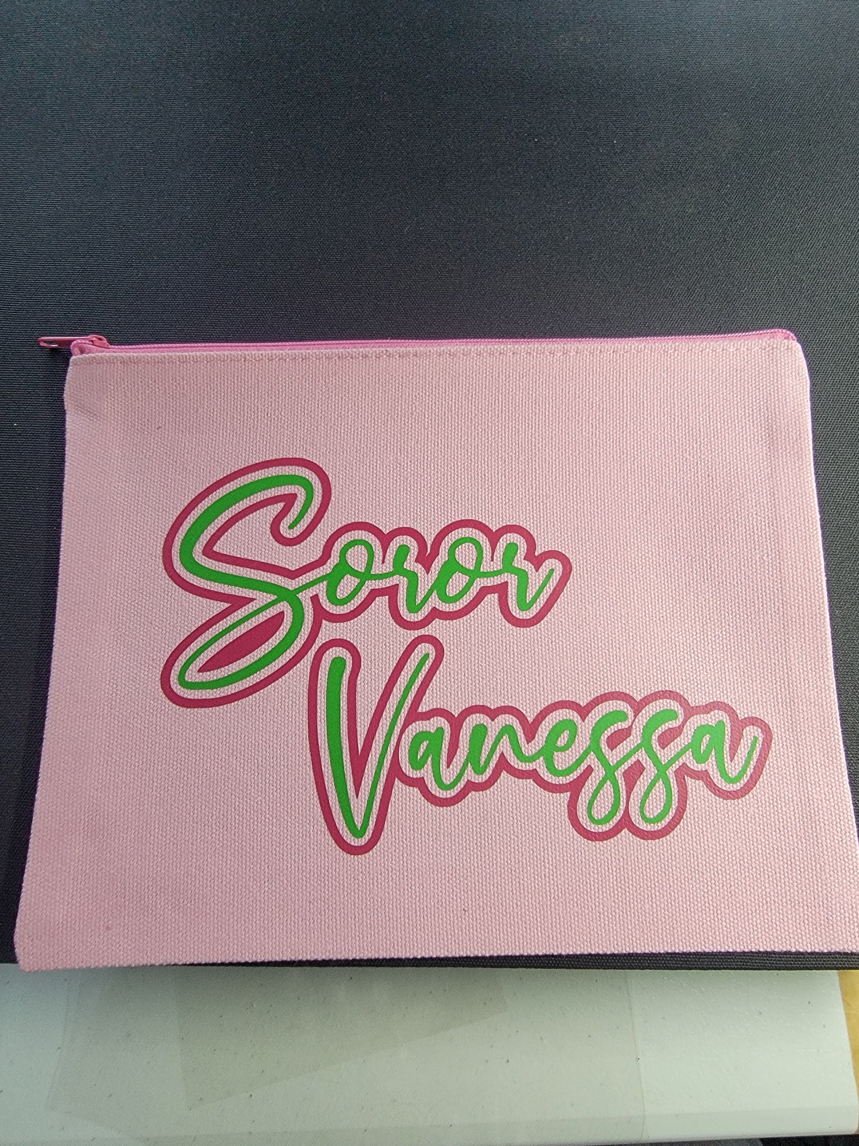 Greek - Personalized "Soror" Makeup Bag