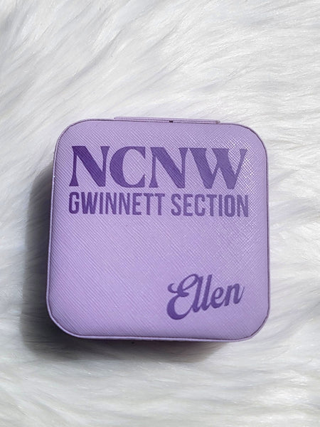 NCNW - NCNW Section Personalized Lavender Travel Jewelry Box