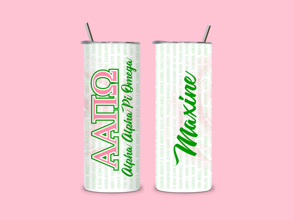 Greek - 20 oz Alpha Alpha Pi Omega Personalized Stainless Steel Tumbler