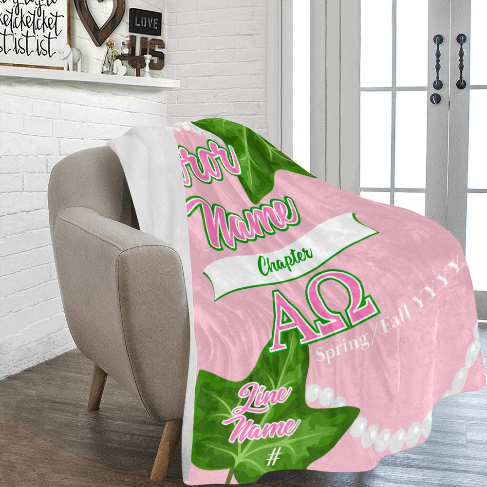 Greek - Personalized Ivy & Pearls Sorority Micro Fleece Blanket
