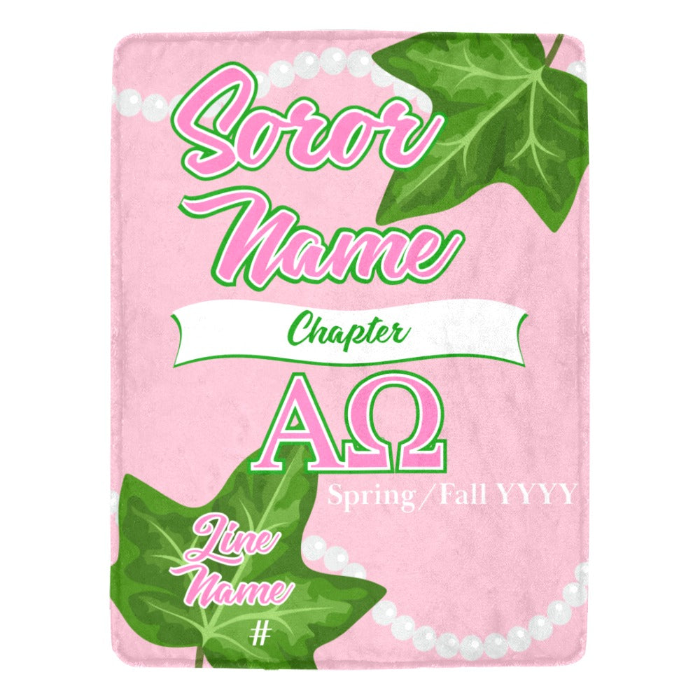 Greek - Personalized Ivy & Pearls Sorority Micro Fleece Blanket