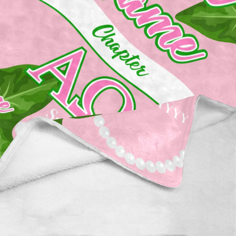 Greek - Personalized Ivy & Pearls Sorority Micro Fleece Blanket