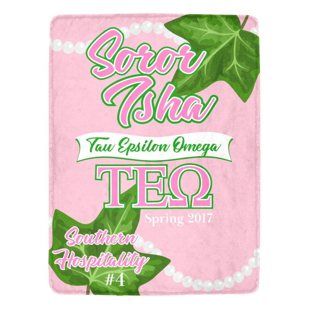 Greek - Personalized Ivy & Pearls Sorority Micro Fleece Blanket
