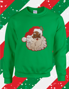 Black Santa Claus Chenille Patch Sweatshirts