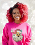 Black Santa Claus Sequin Patch Sweatshirt
