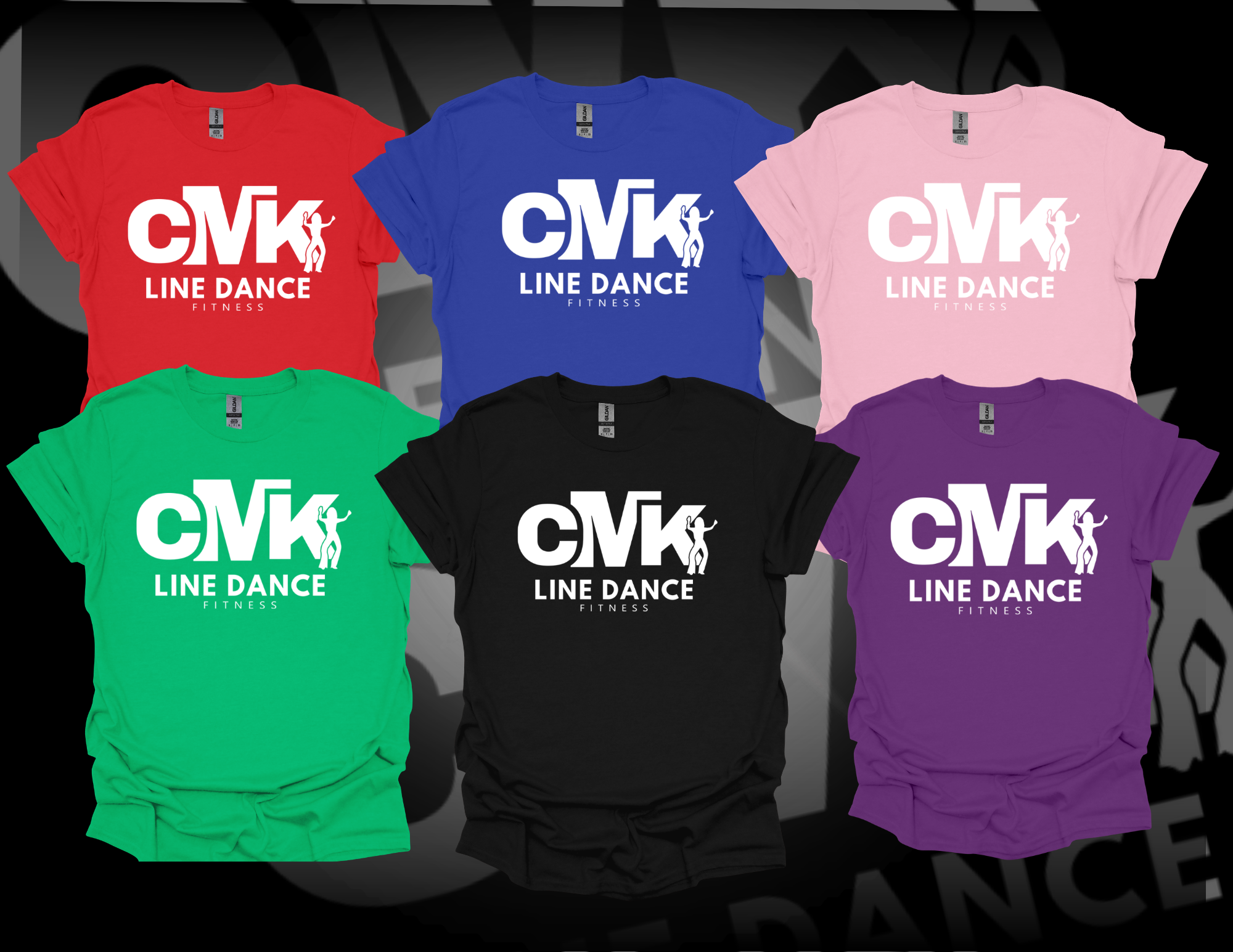 CMK Line Dance Fitness T-Shirt - White Logo