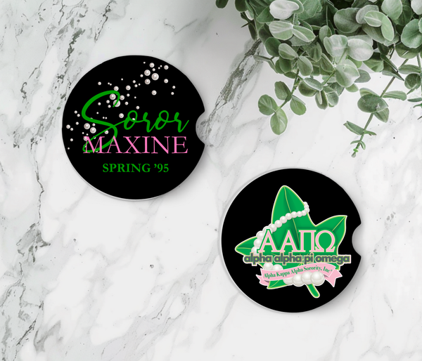 Greek - Personalized Sorority Ceramic Car Coasters – Set of 2