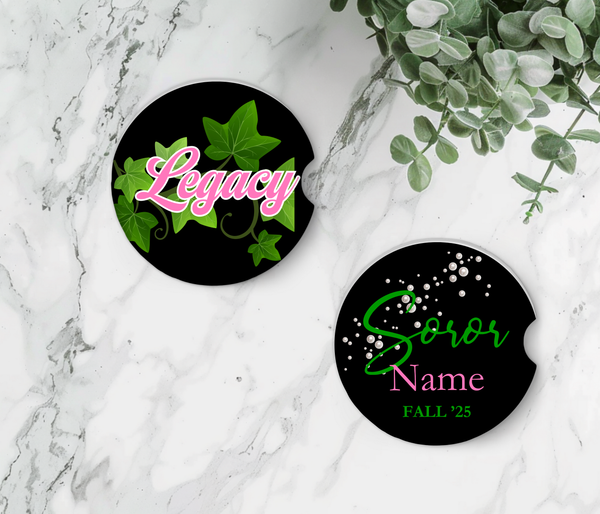 Greek - Personalized Sorority Ceramic Car Coasters – Set of 2