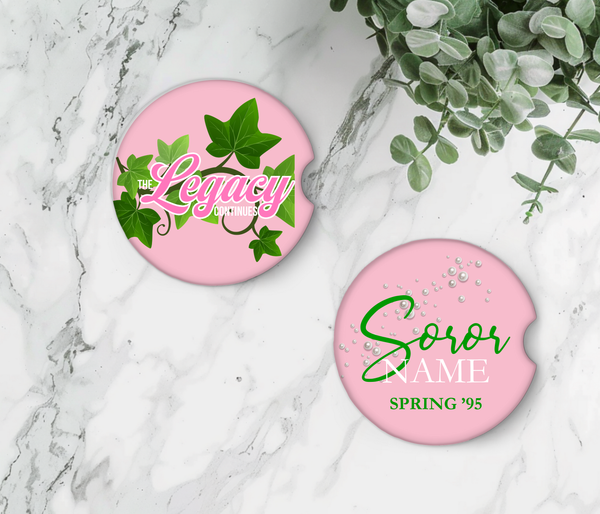 Greek - Personalized Sorority Ceramic Car Coasters – Set of 2