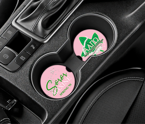 Greek - Personalized Sorority Ceramic Car Coasters – Set of 2