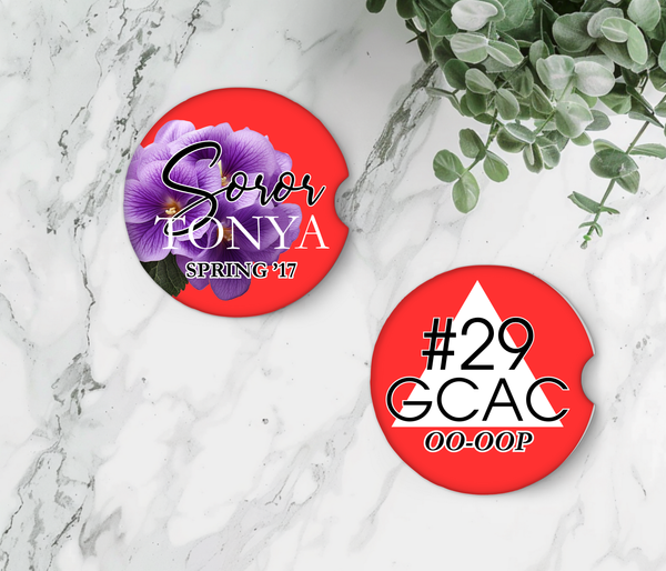 Greek - Personalized Sorority Ceramic Car Coasters – Set of 2