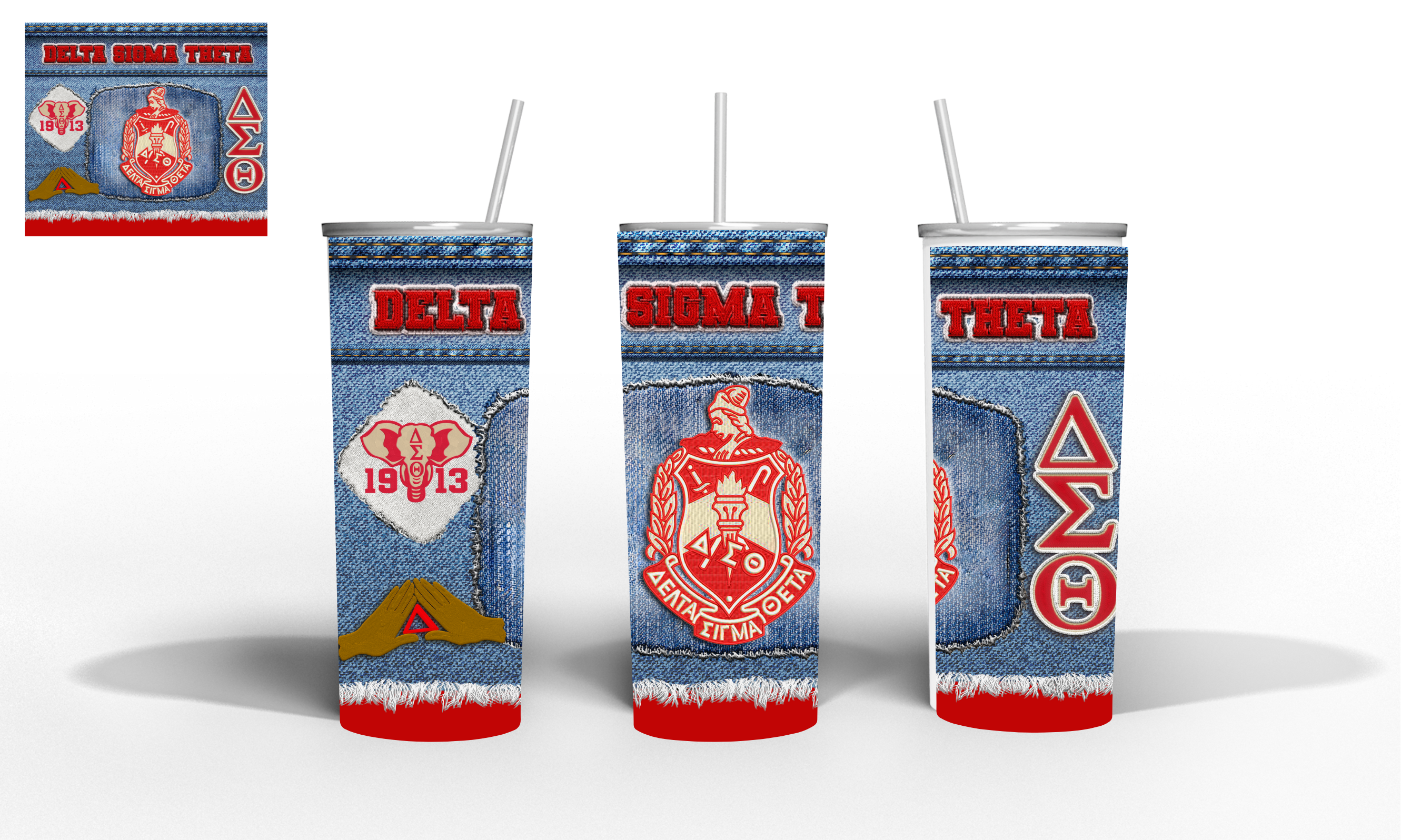 Drinkware - Sublimated 20oz Skinny Tumbler - DST Denim