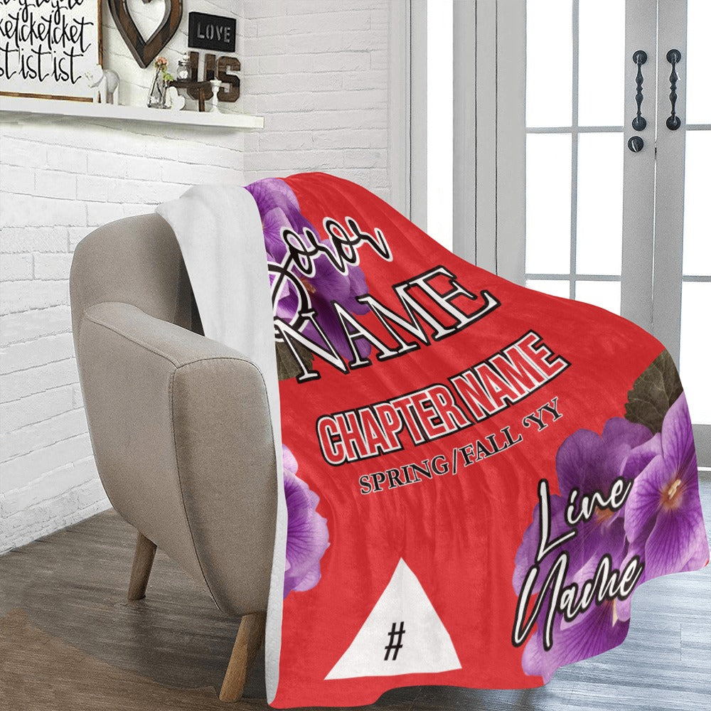 Greek - Personalized African Violet Sorority Micro Fleece Blanket