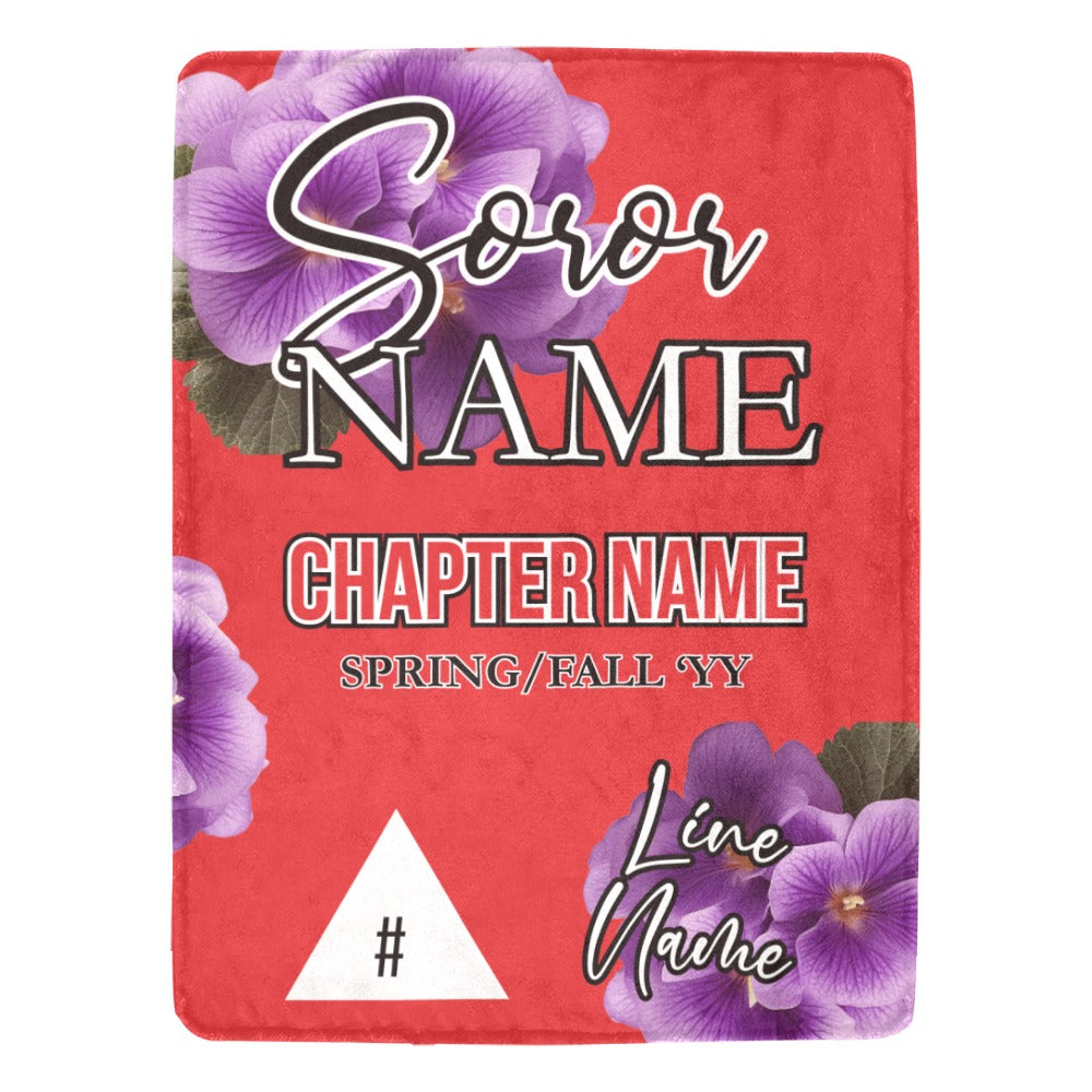 Greek - Personalized African Violet Sorority Micro Fleece Blanket