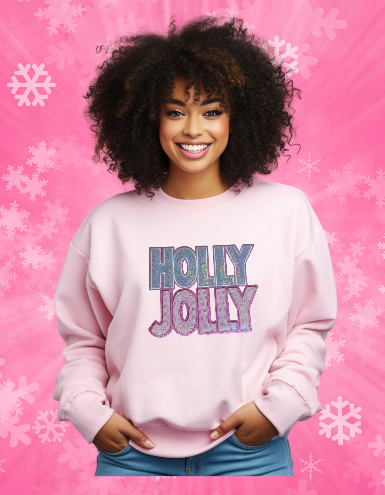 Holly Jolly Sequin Patch Sweatshirt