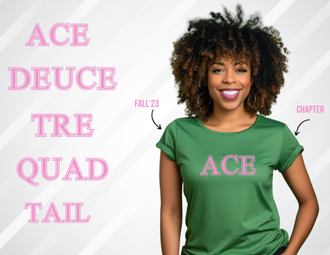 Greek- Special Line Number Shirts (Ace, Deuce, Tre, Quad & Tail)