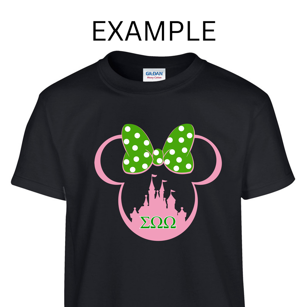 Greek- Minnie Mouse (Pink & Green)