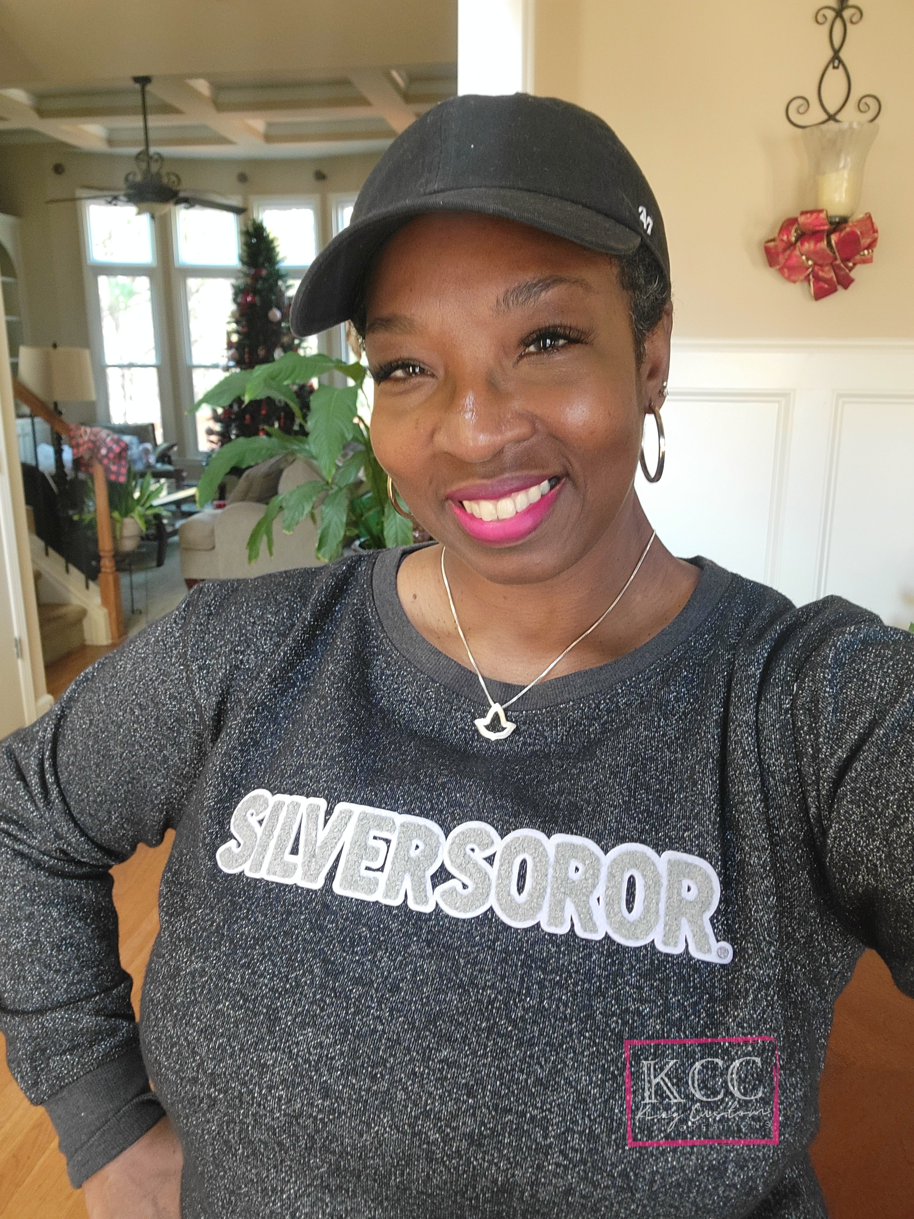 Greek - Silver Soror Glitter Sweatshirts