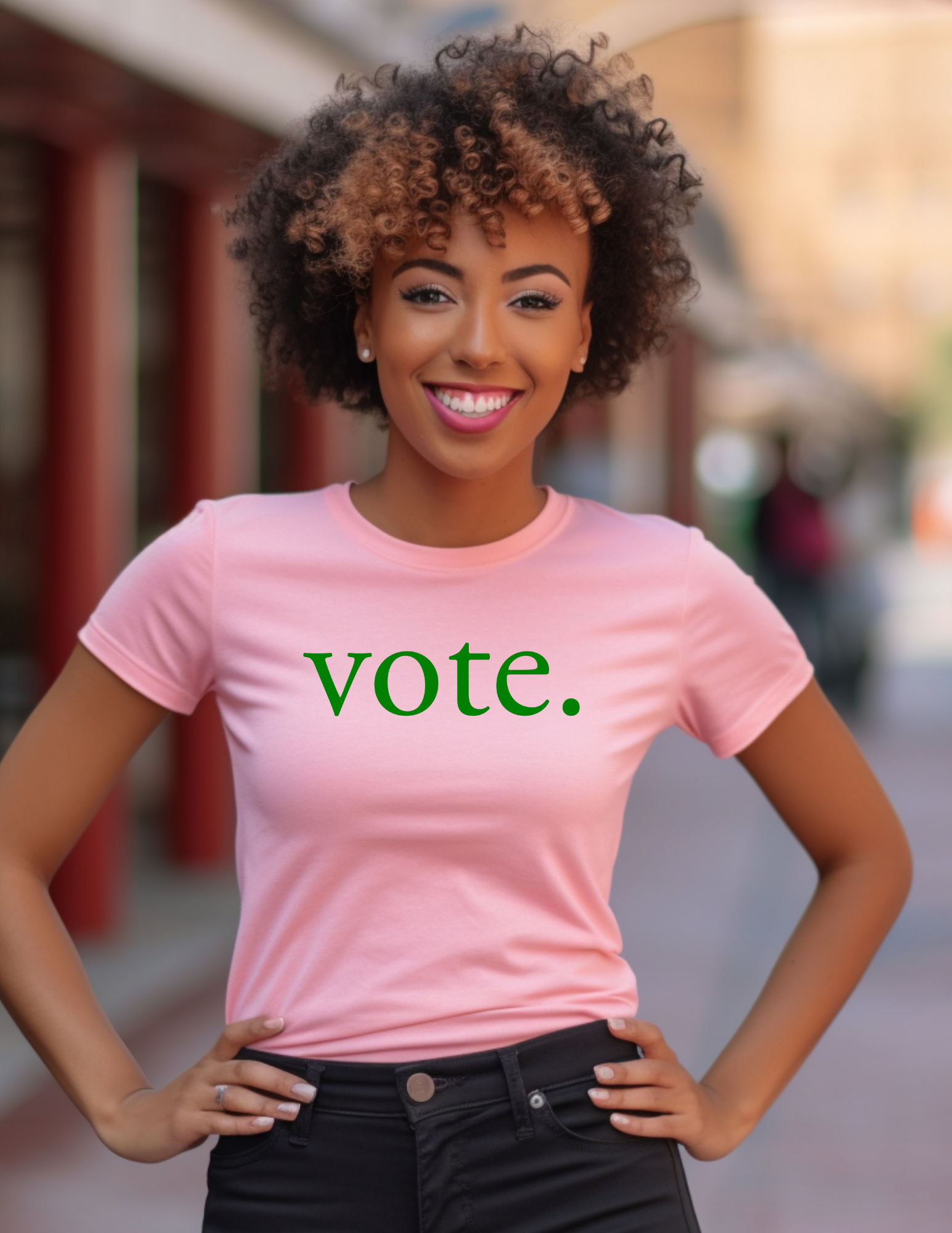 Greek - Vote T-shirt (Pink)