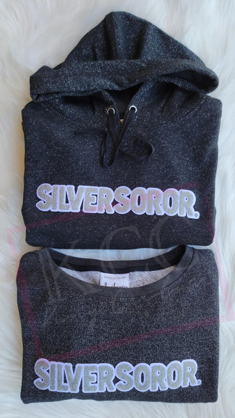 Greek - Silver Soror Glitter Sweatshirts