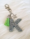 Greek - Resin Initial Keychain - Silver Star