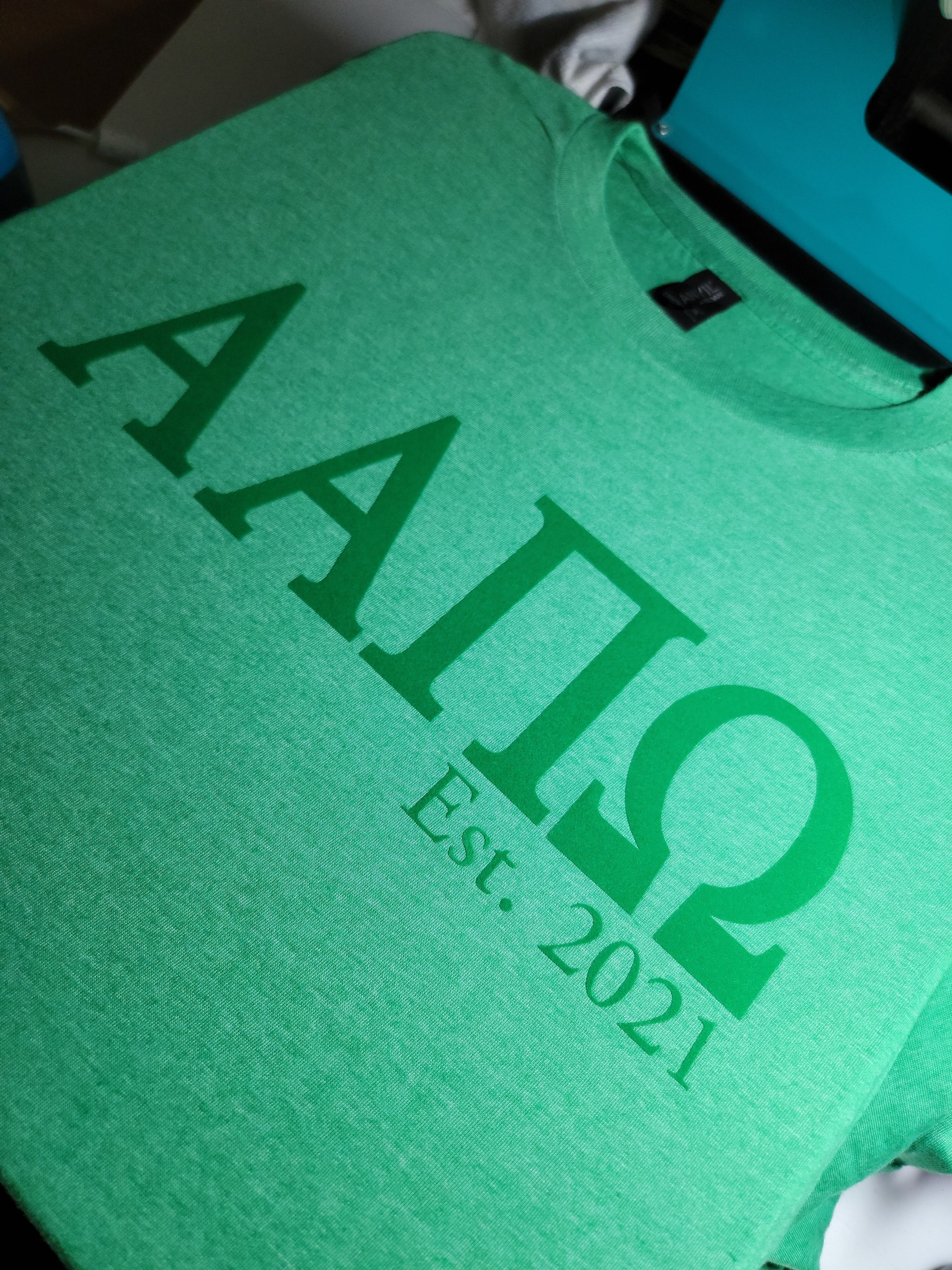 Greek - AAPiO Green Monochrome Flock T-Shirt
