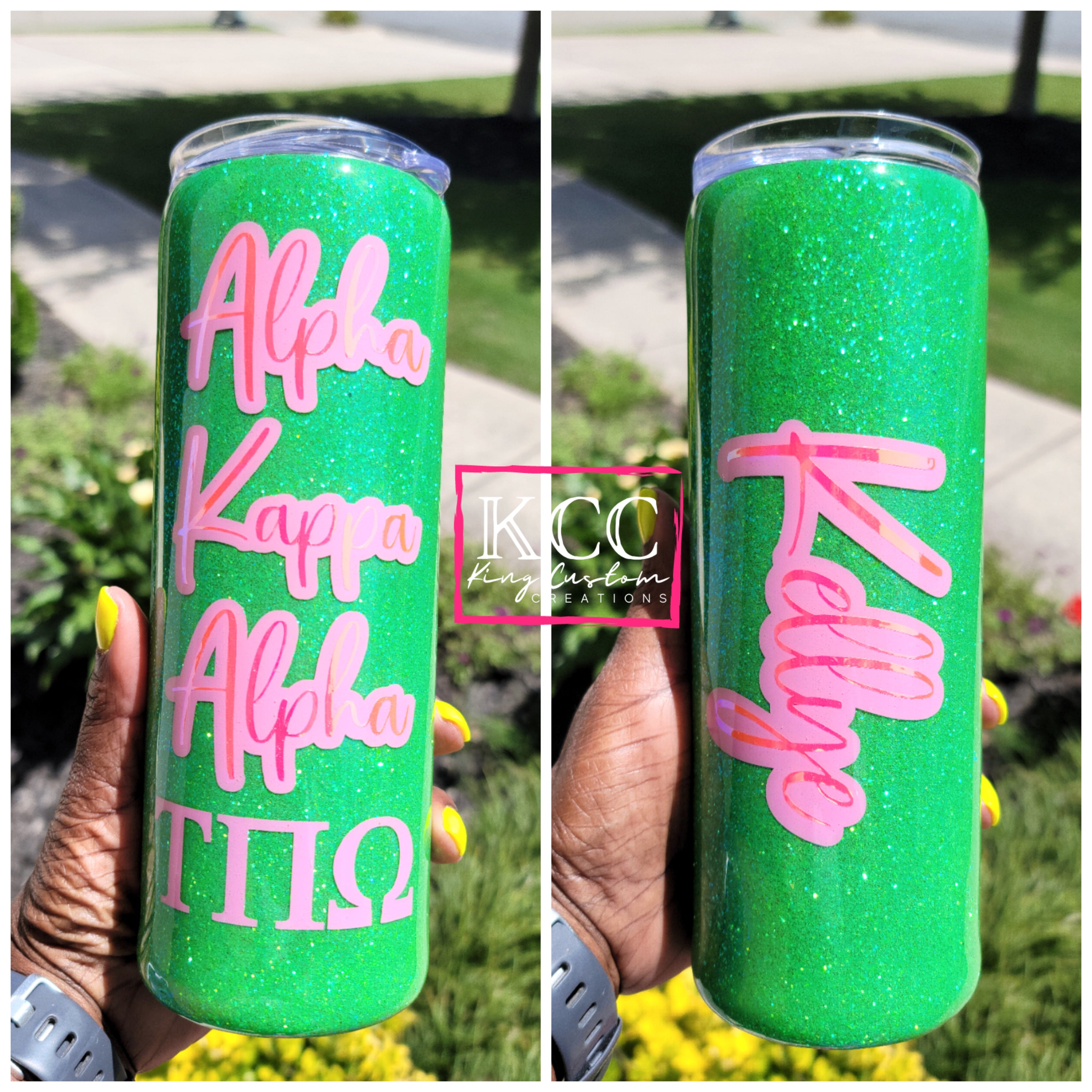 Drinkware - AKA - Green Glitter Tumbler
