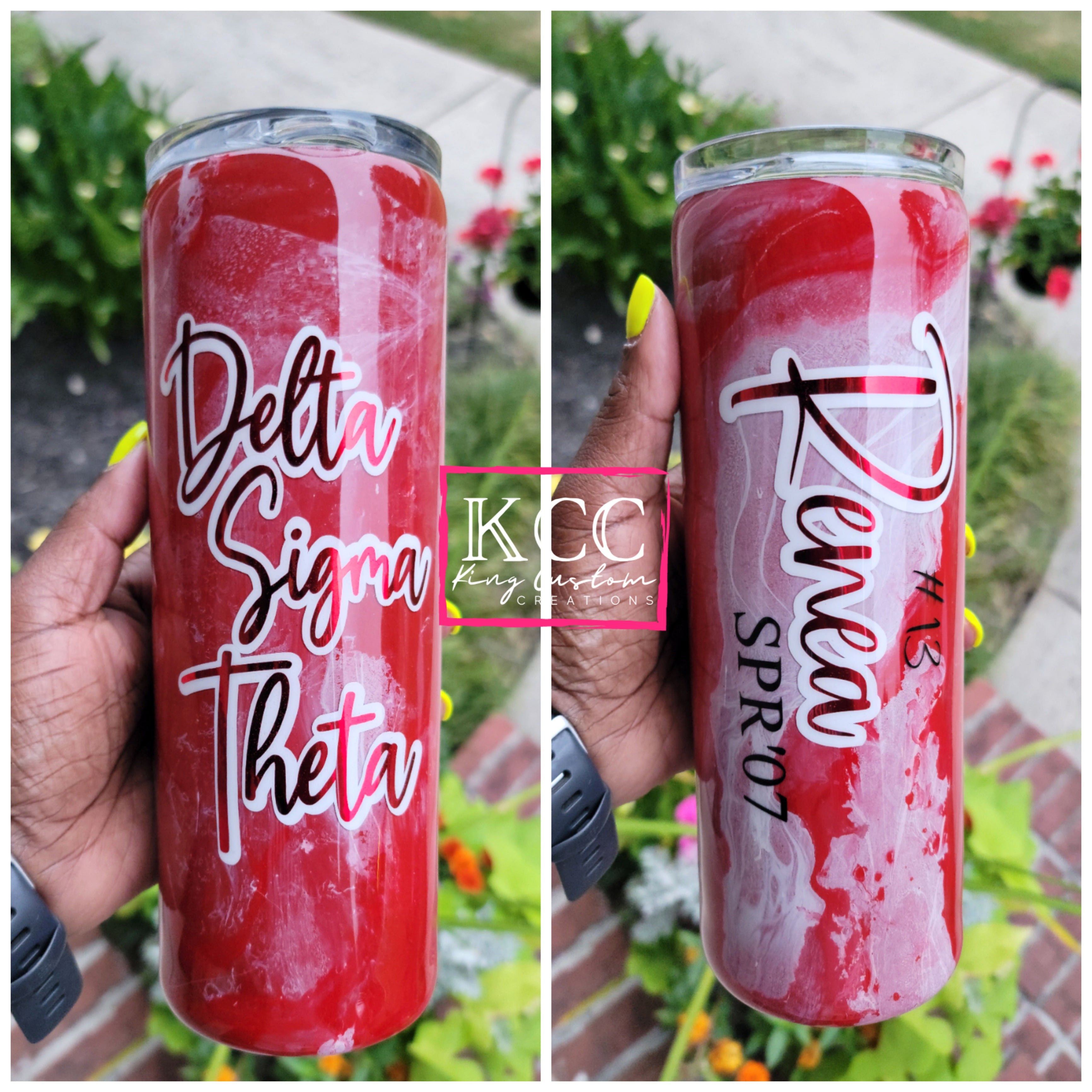 Drinkware - Custom Sorority Themed Marble Tumbler